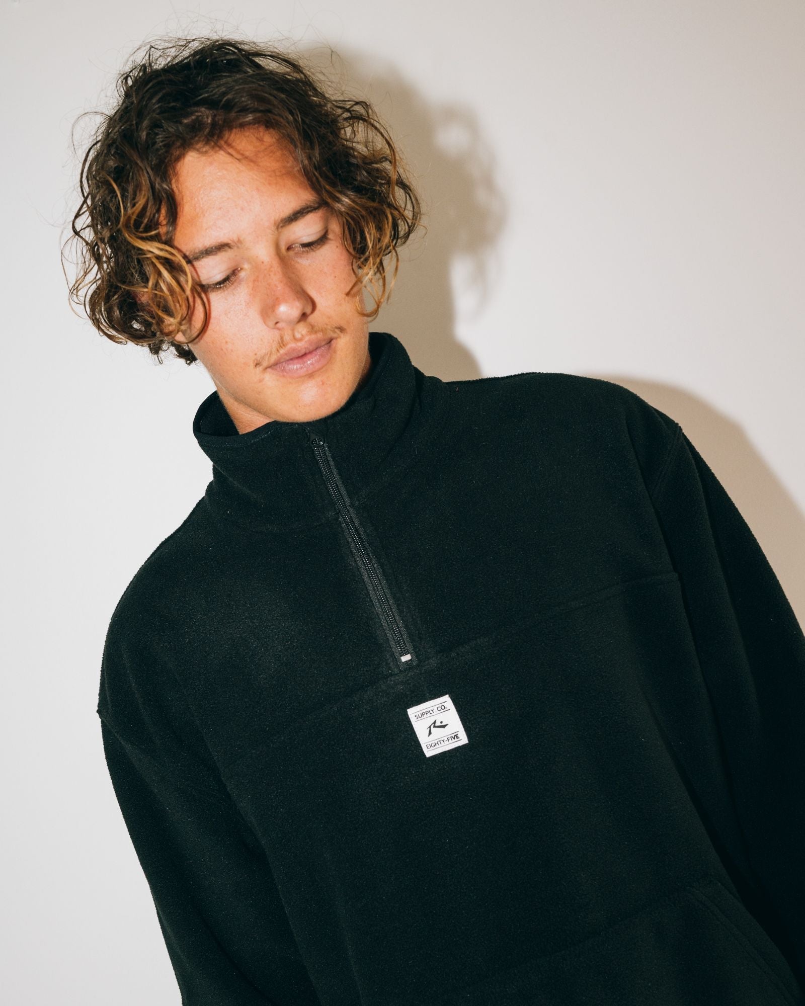 Rusty Core Division Quarter Zip Polar Fleece - Black (view 5)