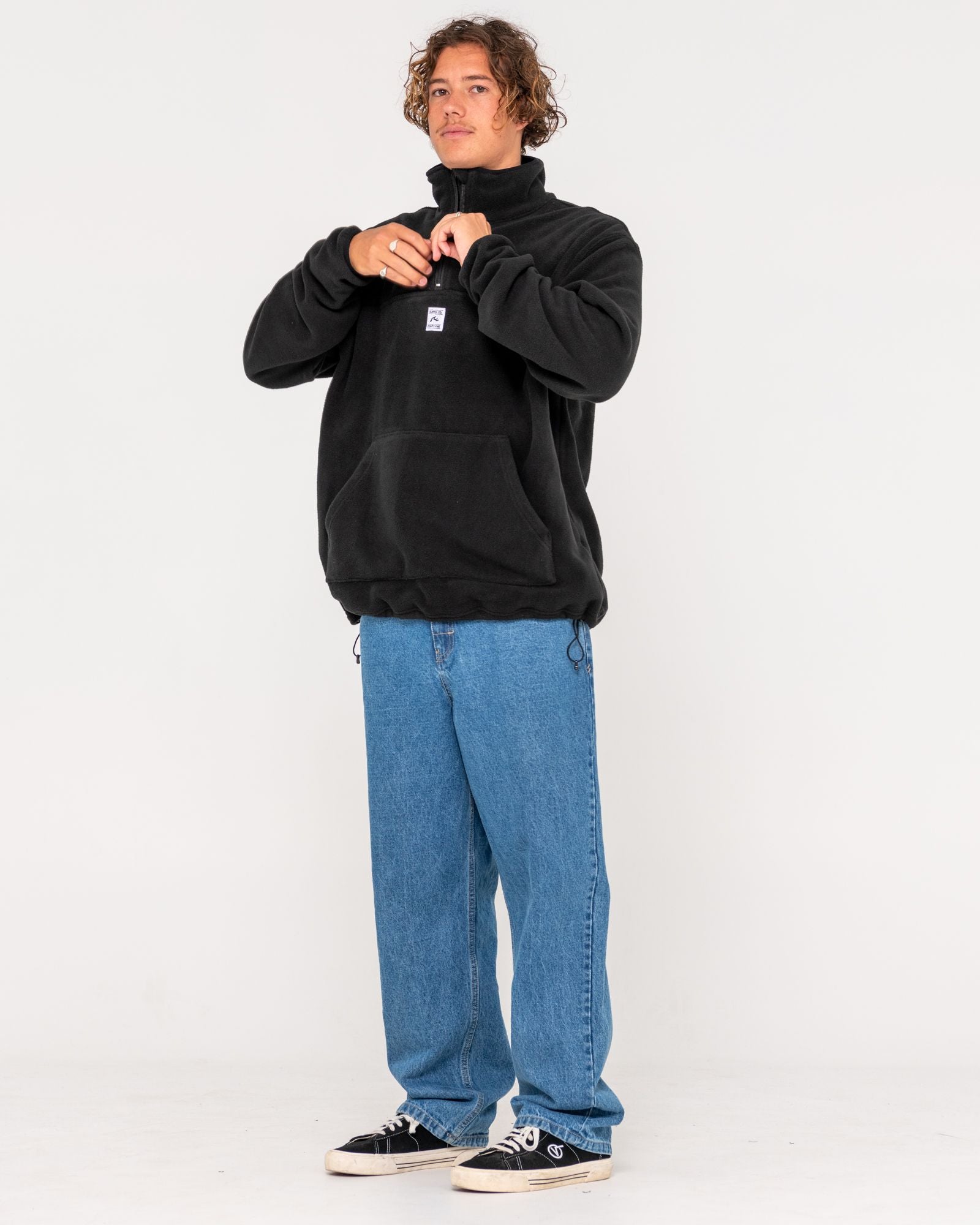 Rusty Core Division Quarter Zip Polar Fleece - Black (view 6)