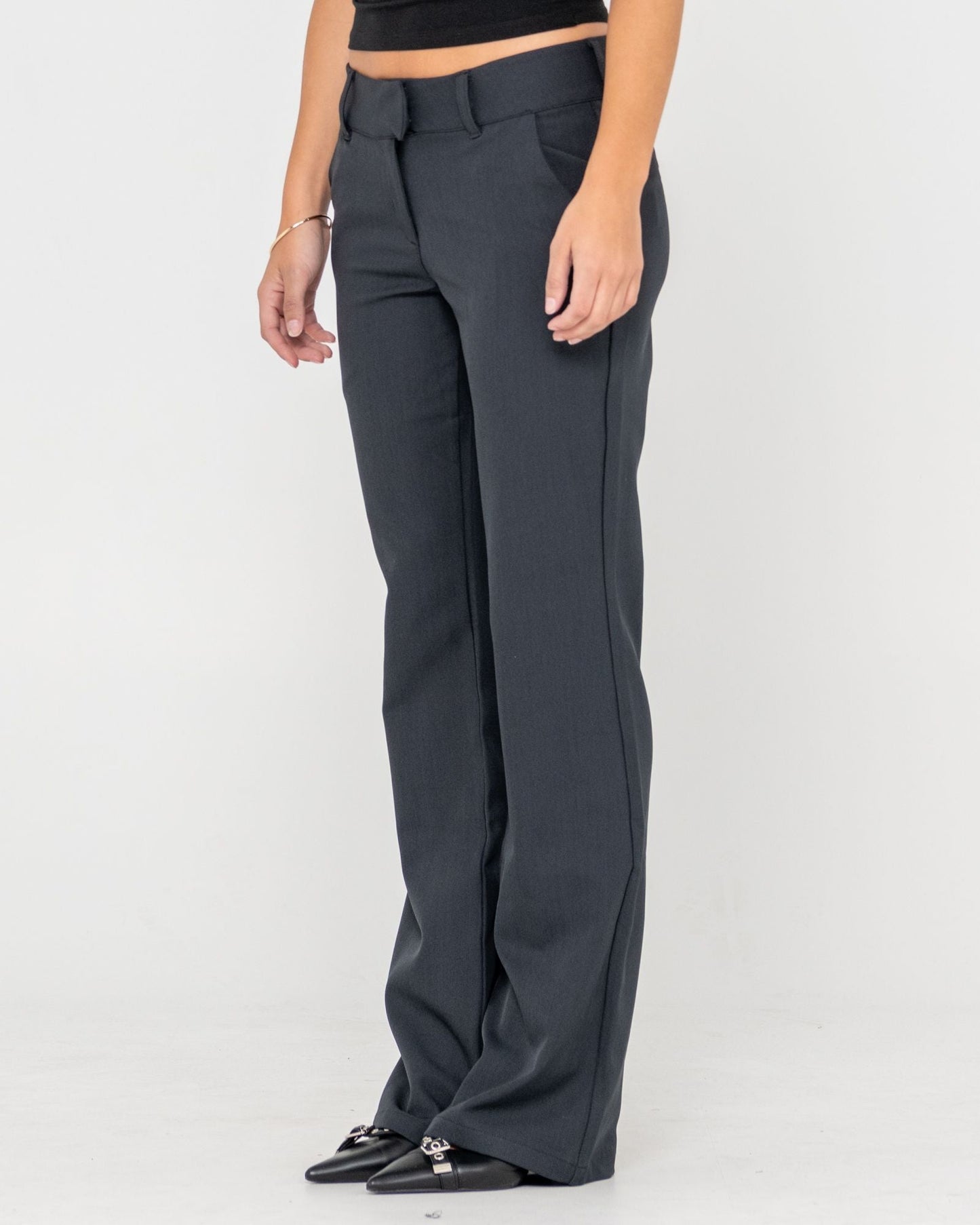 Finance Mummy Low Rise Suit Pant - Black