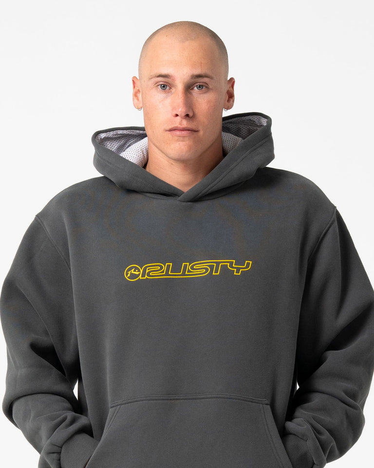 Rusty Outliner Hooded Fleece - Carbon (view 4)