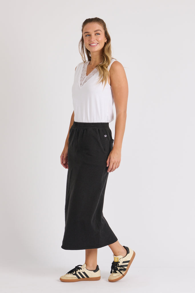Panel Detail Skirt - Black