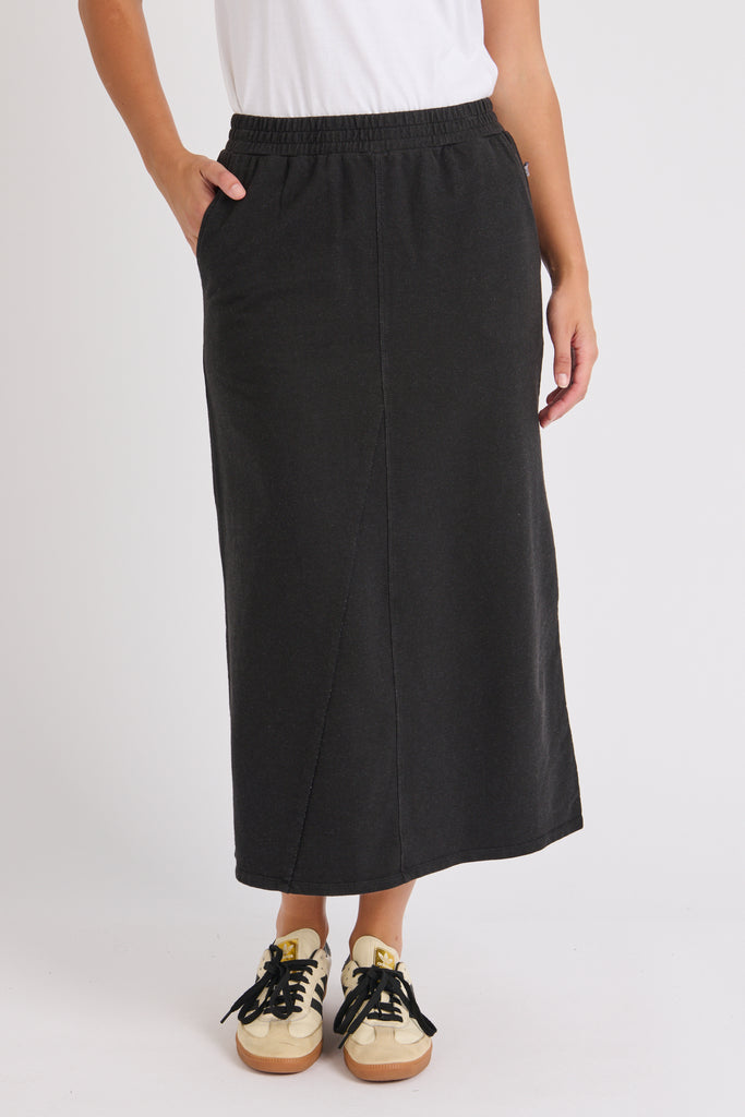 Panel Detail Skirt - Black