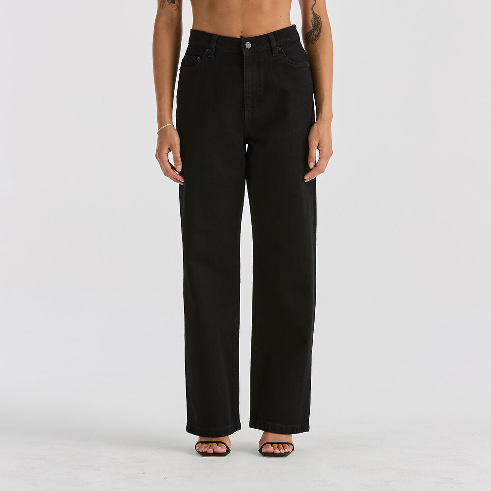 Hi Wide Jean - Washed Black - Catani Clothing