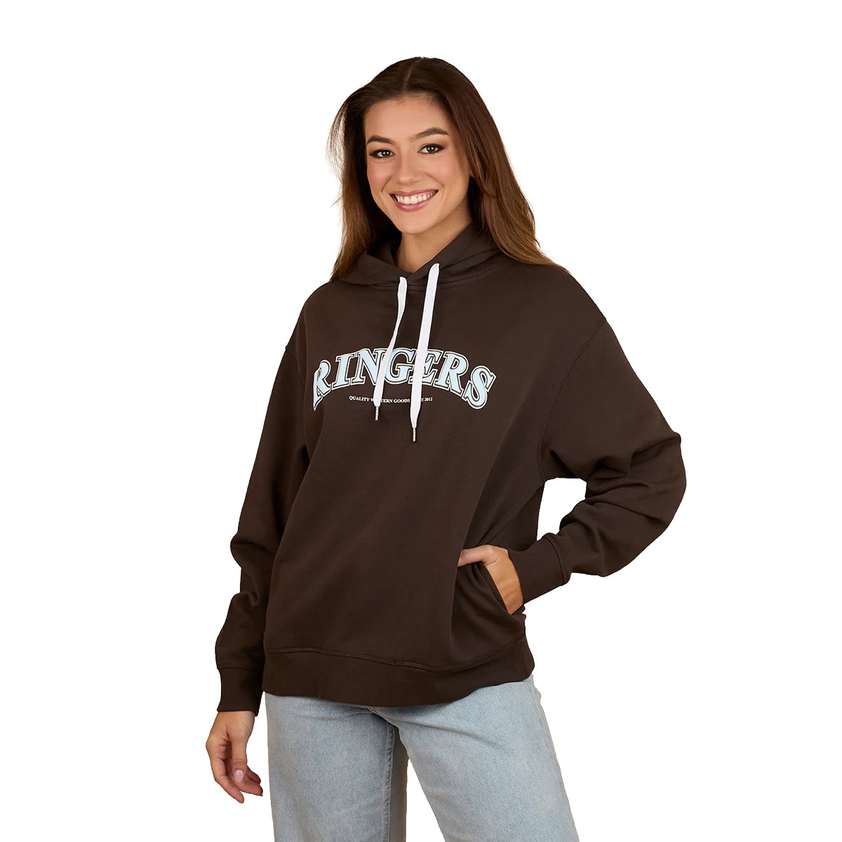 Ringers Western Varsity Womens Hoodie - Charcoal (view 3)