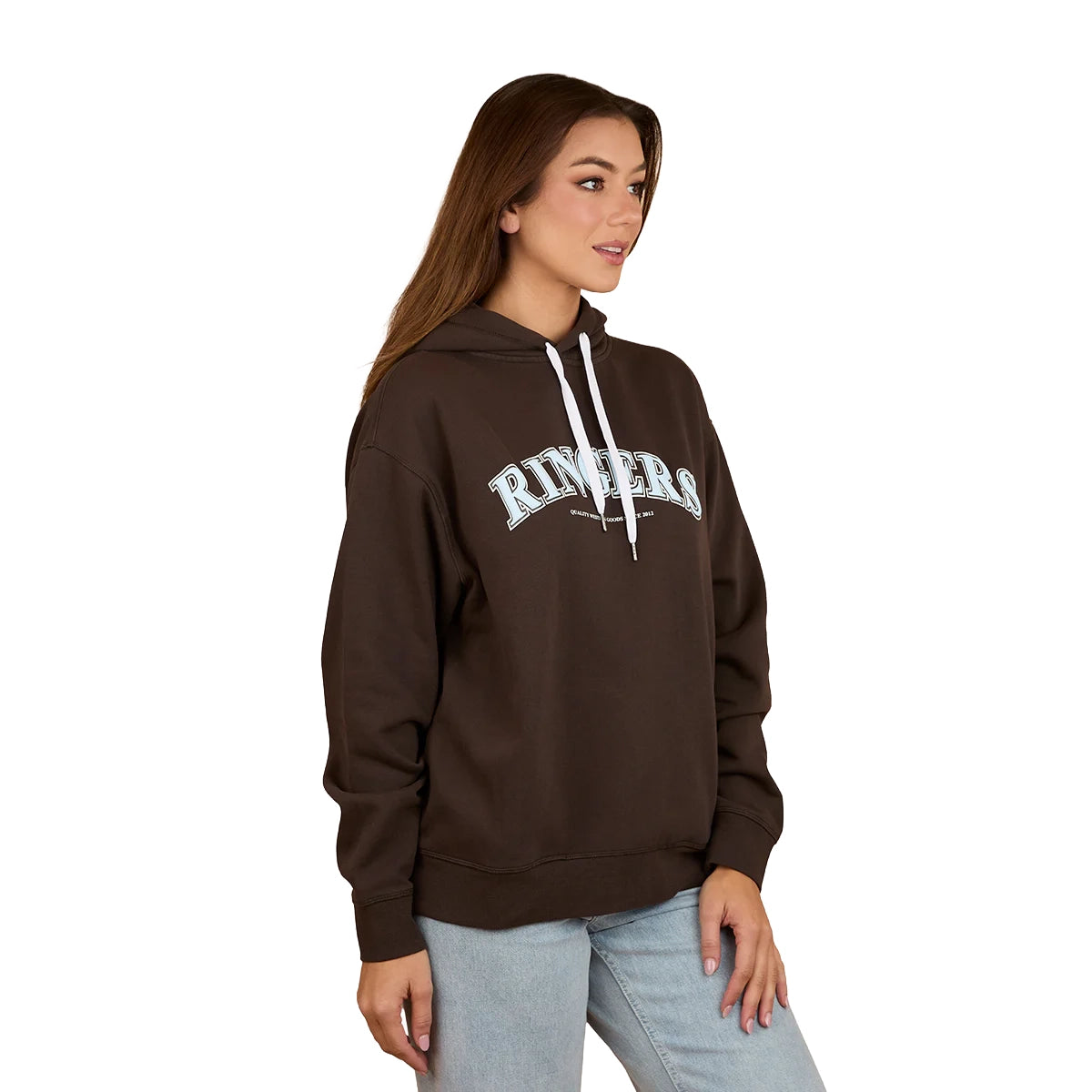 Ringers Western Varsity Womens Hoodie - Charcoal (view 4)