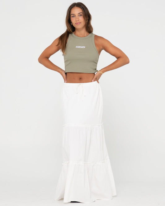 Violeta Low Rise Maxi Skirt - Snow