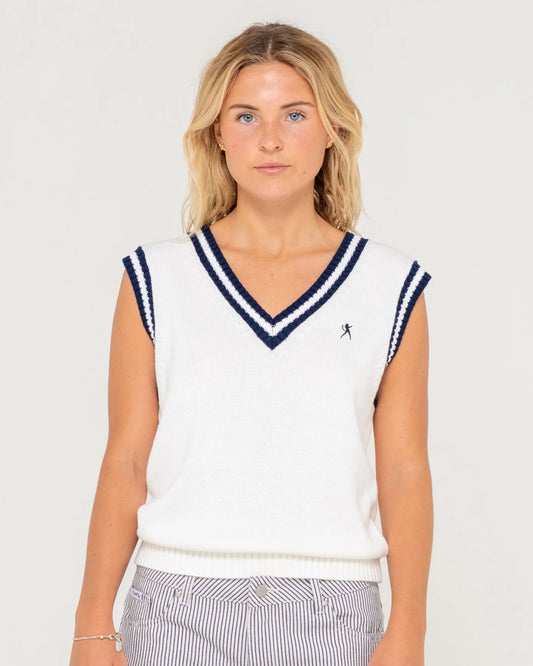 Nero Sleeveless Knit Vest - Ecru