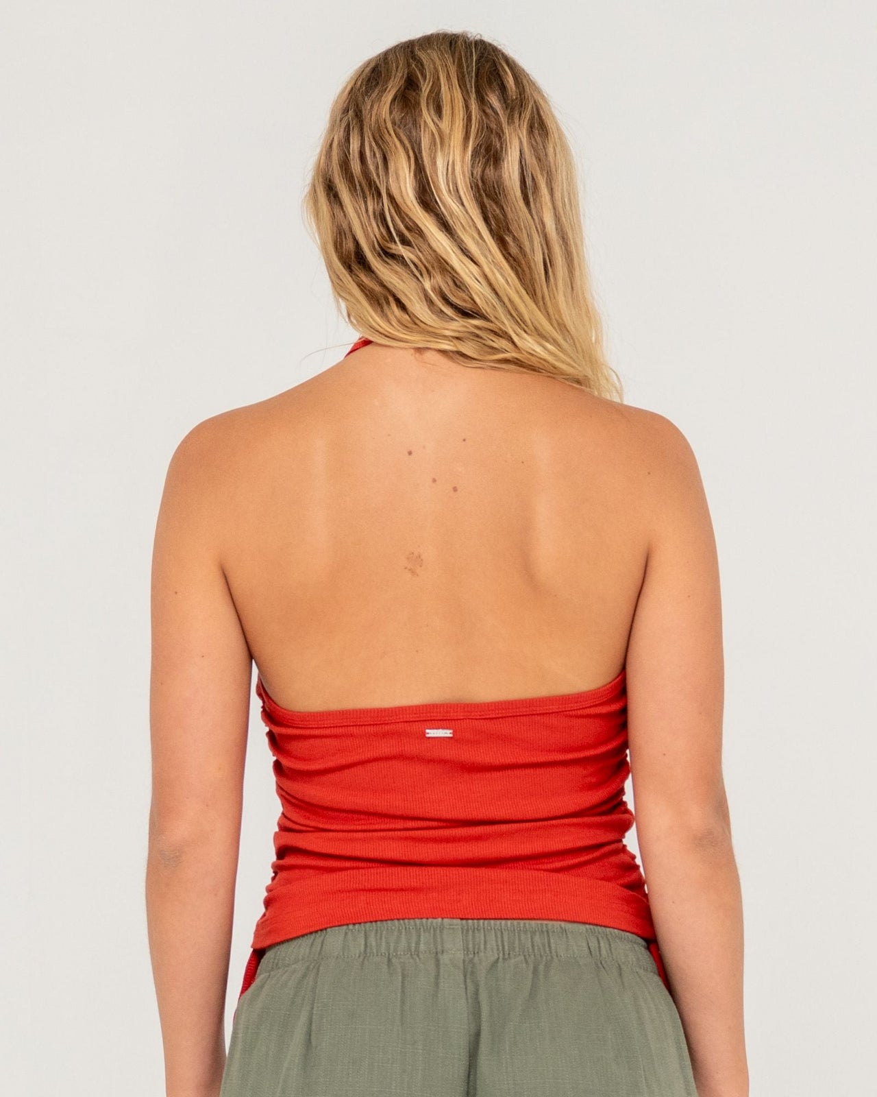 Halter It Up Ruched Halter Top - Red