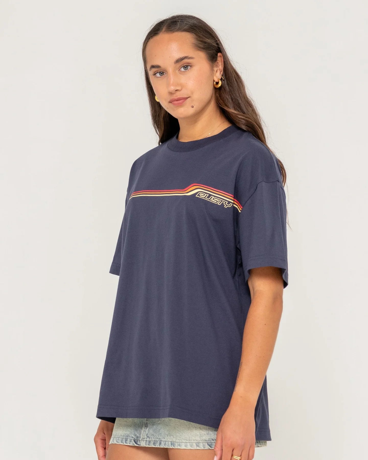 Wave Rider 2.0 Oversize Tee - Navy Blue