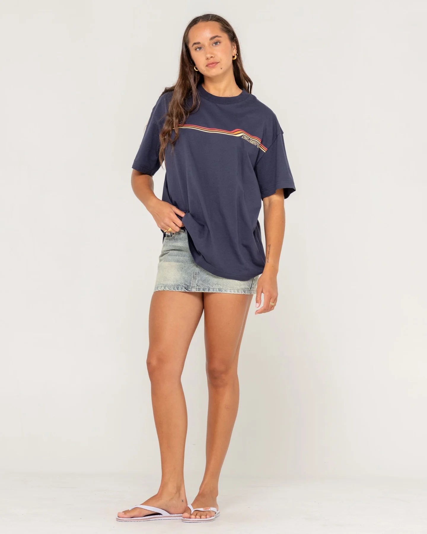 Wave Rider 2.0 Oversize Tee - Navy Blue