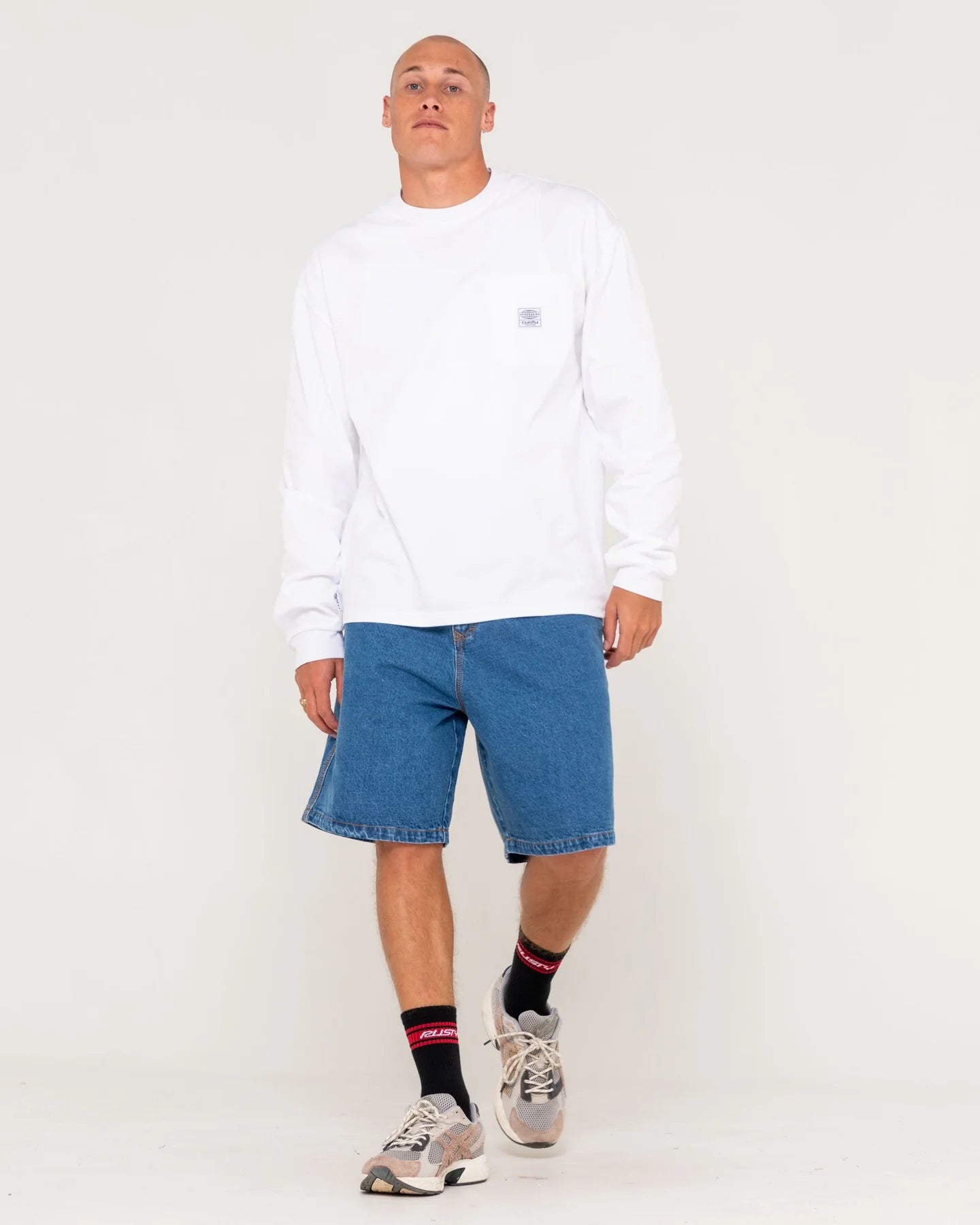 Rusty Steezey Long Sleeve Oversized Tee - White (view 6)