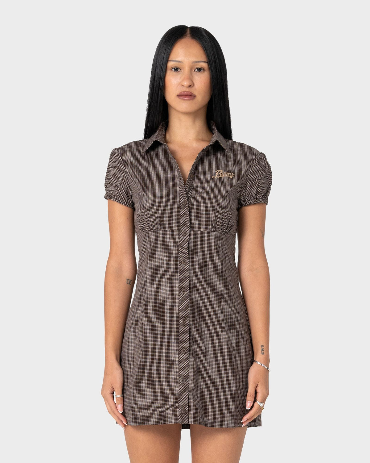 Rusty Missy May Mini Dress in Java Plaid check