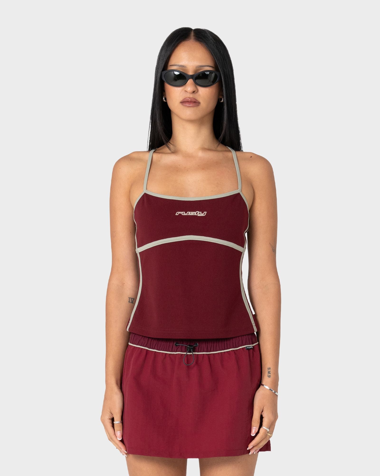 Freo King Fitted Top - Burgundy