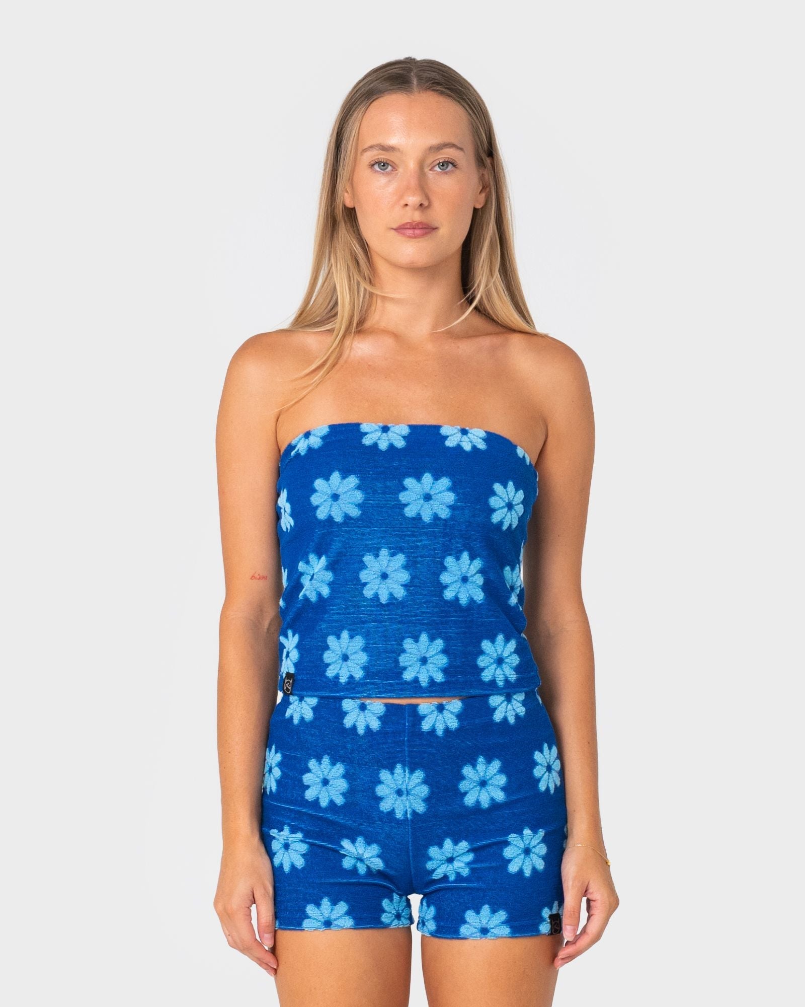Bloom Towelling Skimmer Tube Top - Royal Blue / Blue
