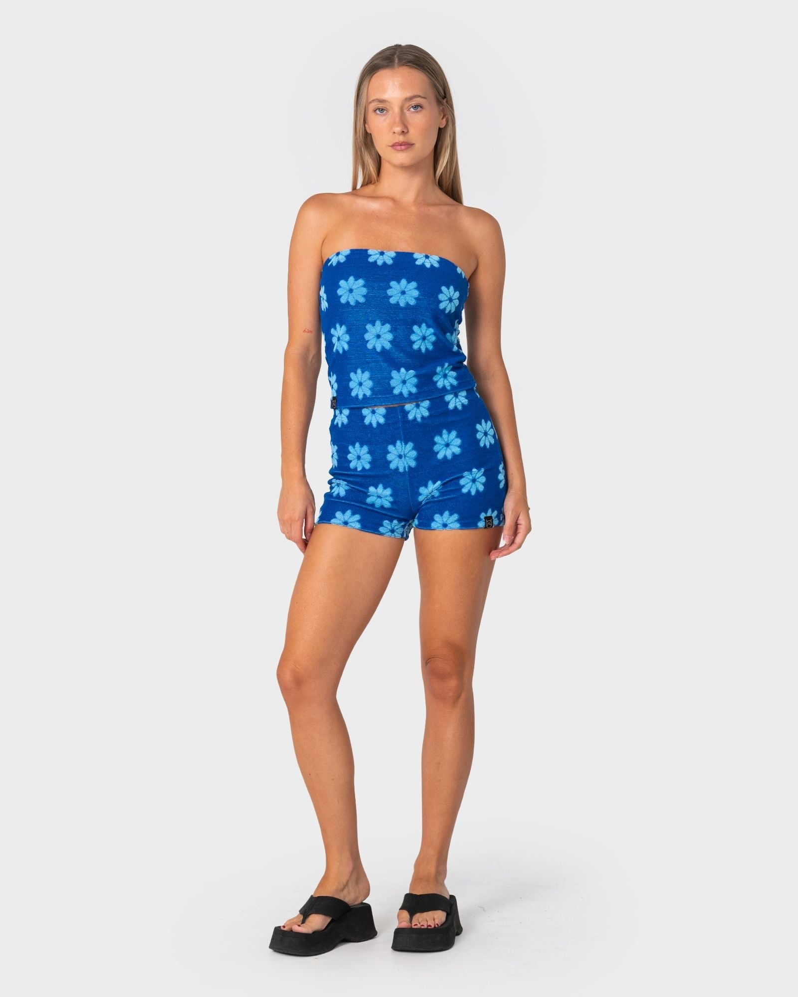 Bloom Towelling Skimmer Tube Top - Royal Blue / Blue