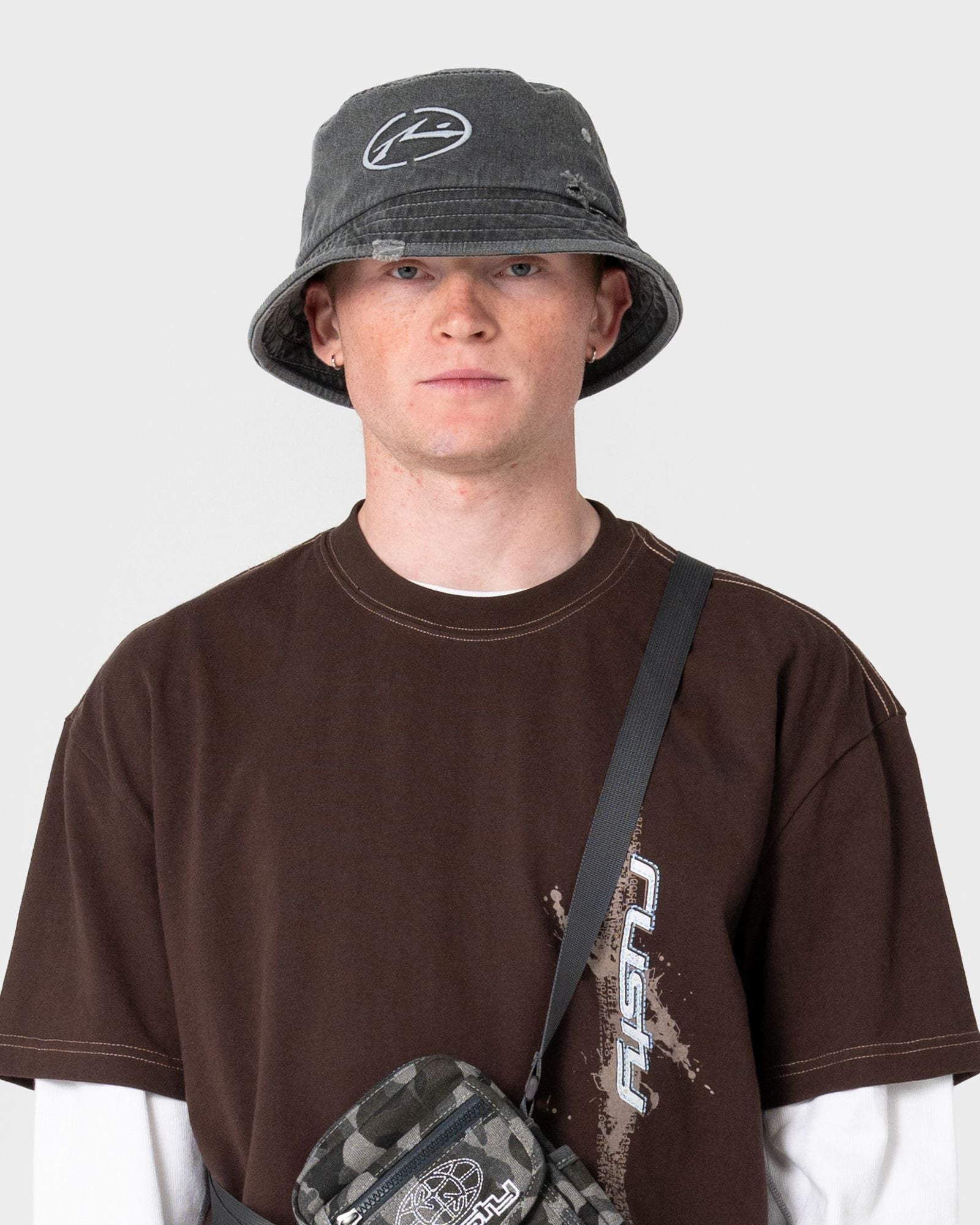Split Seam Bucket Hat - Washed Black