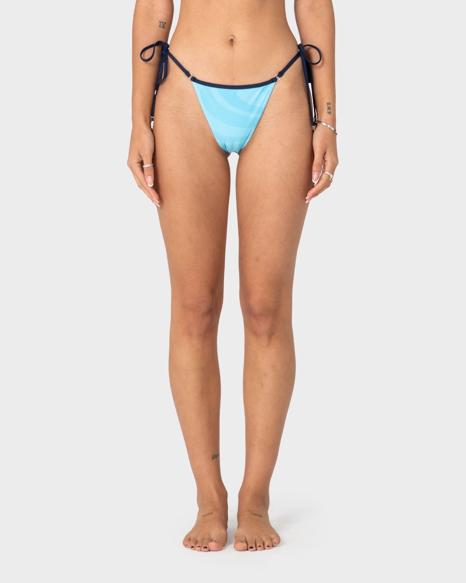 Stardom Cheeky Side Tie Bottom - Navy / Aqua