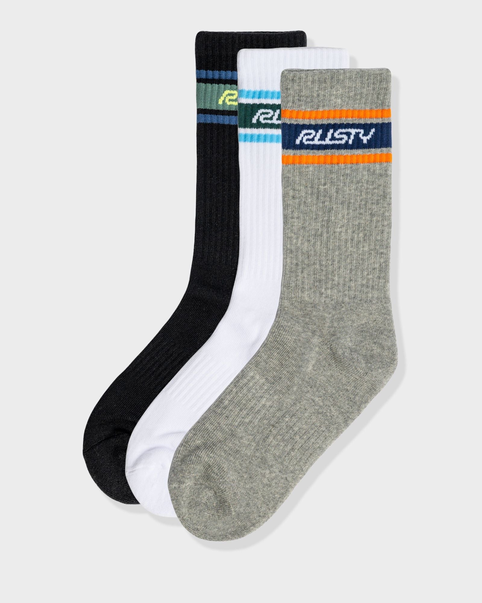 Pit Crew Mid Calf 3-Sock Pack - Multi