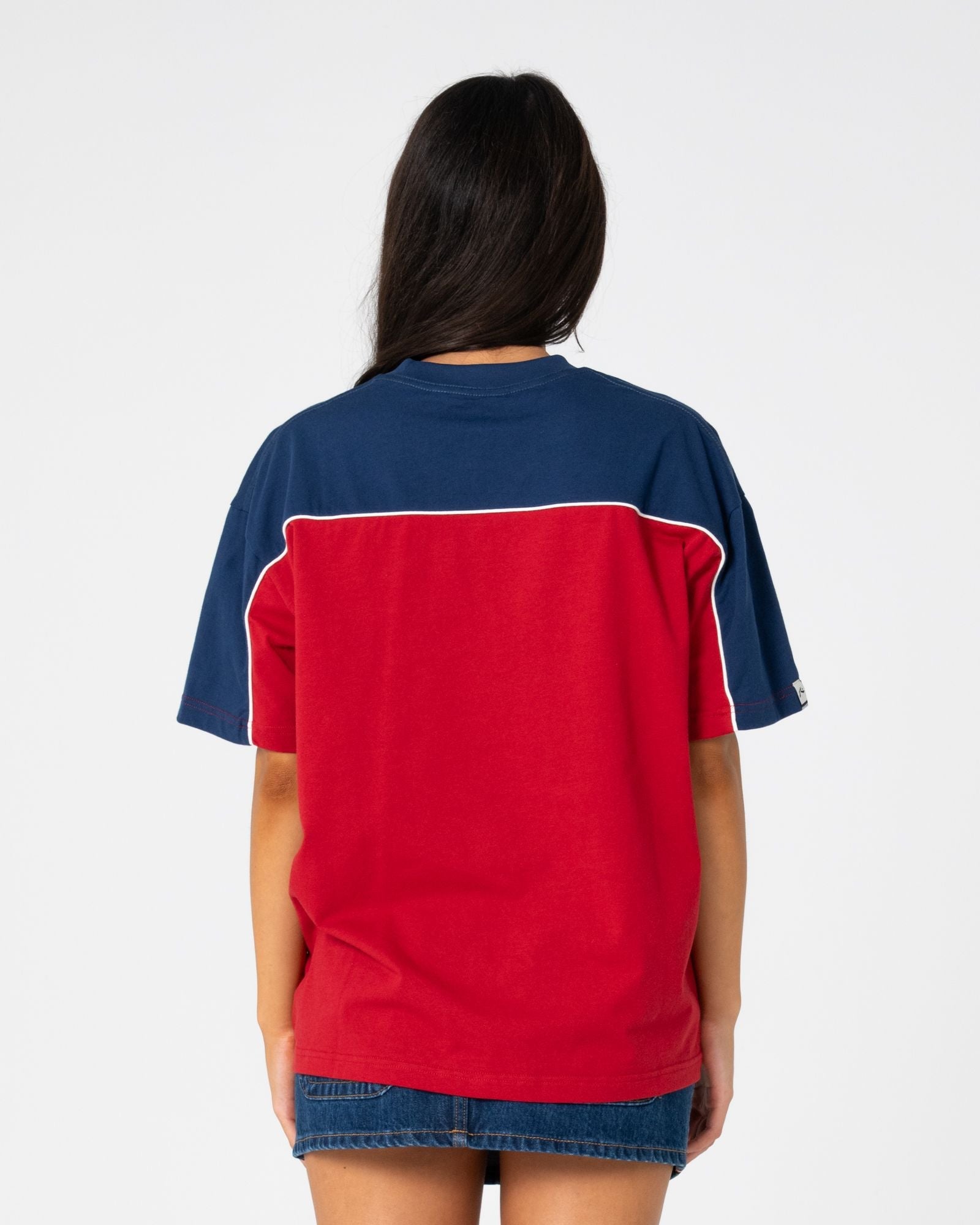 Archived Ops Oversize Short Sleeve Tee - Cranberry / Navy