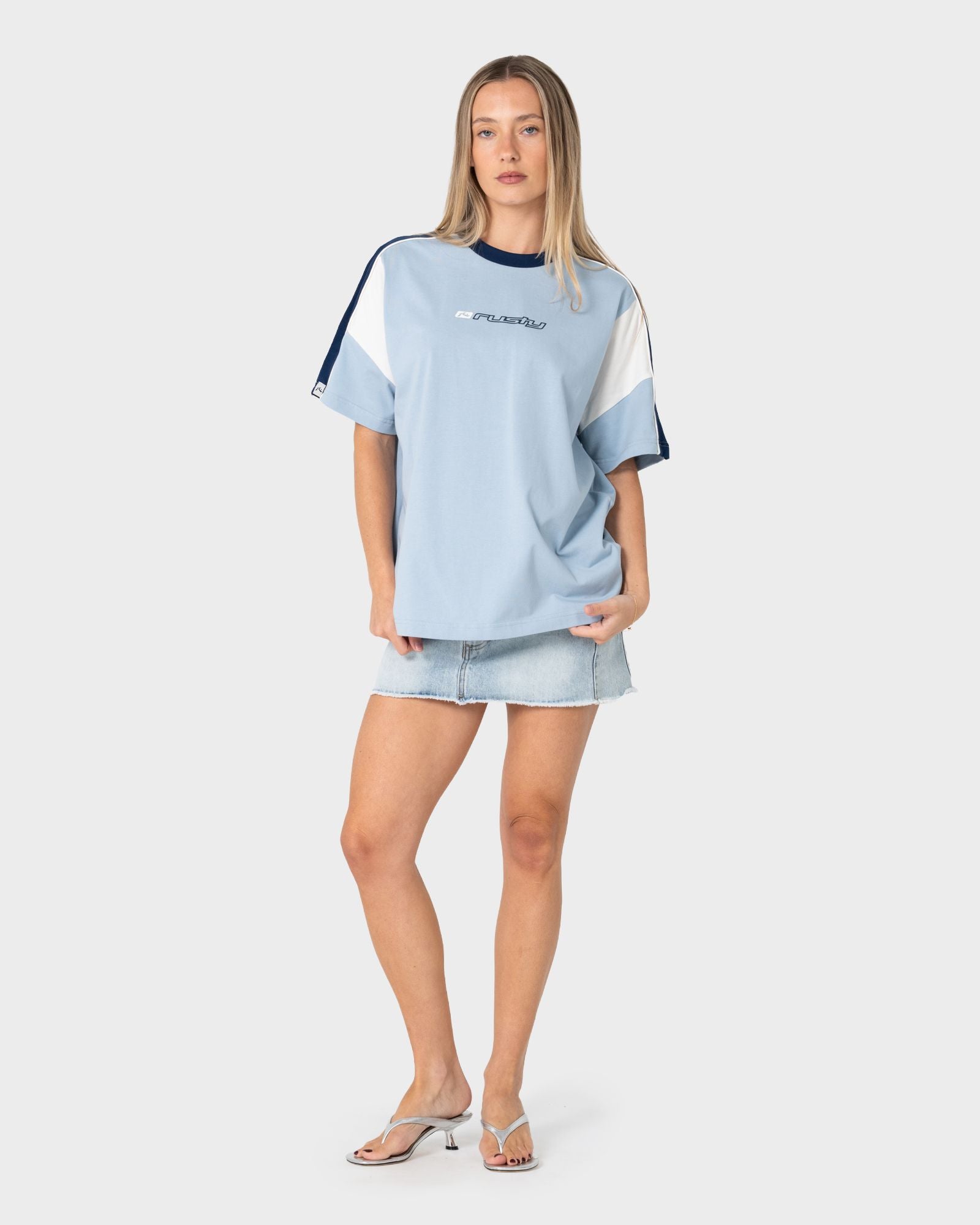 New Break 220 Oversize Tee - Sea Blue