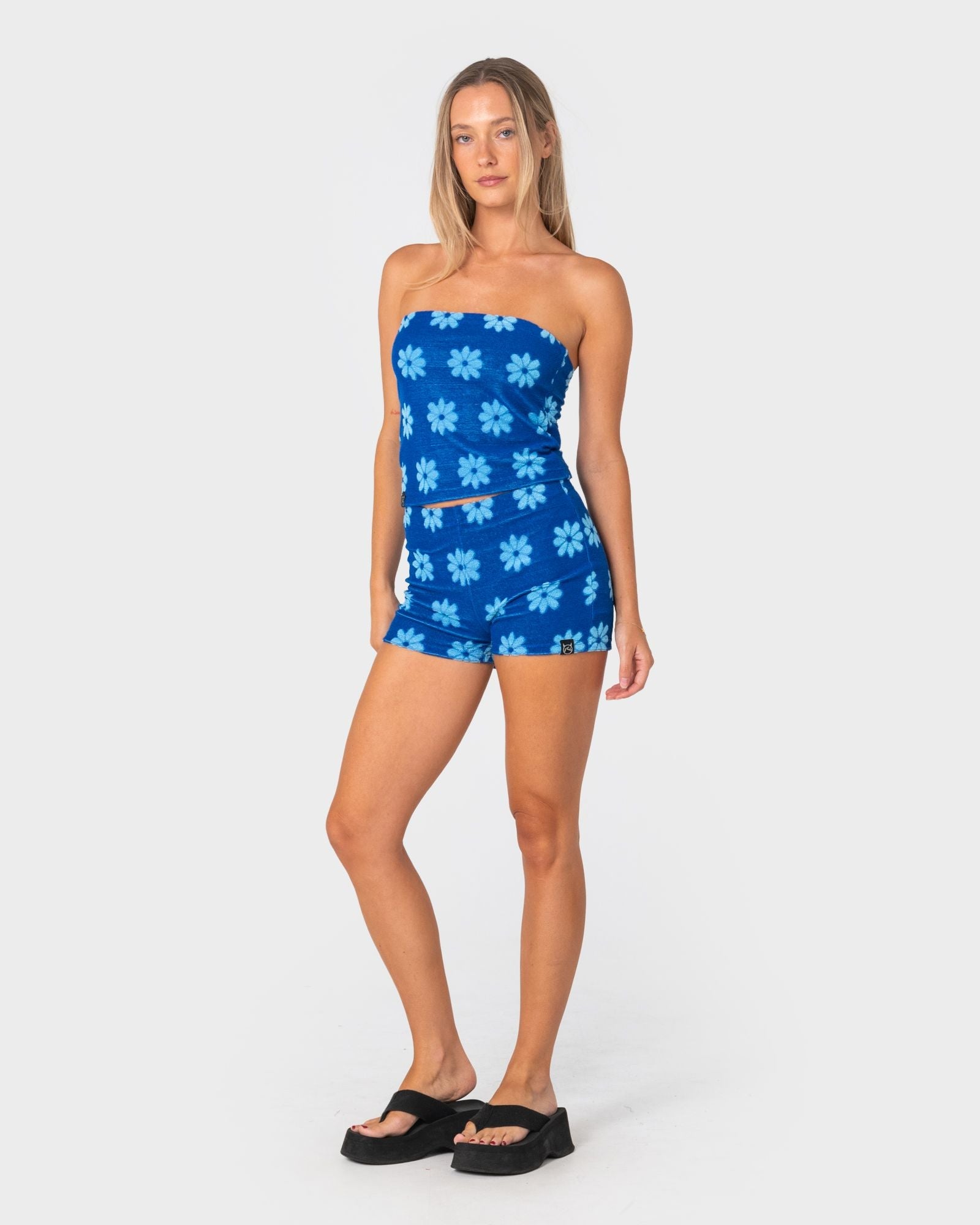 Bloom Towelling Booty Short - Royal Blue / Blue