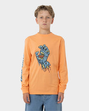 Decaying Hand Centre Strip LS Tee - Orange - Catani Clothing