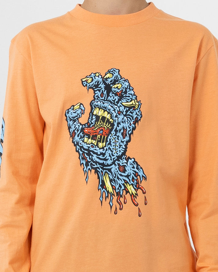 Santa Cruz Decaying Hand Centre Strip LS Tee - Orange (view 6)