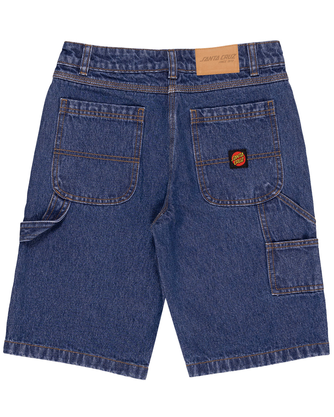Santa Cruz Classic Dot Carpenter Jean Short in Stone Wash Indigo - back