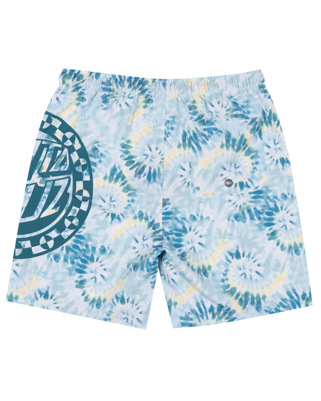 Santa Cruz Malba Crash Dot Mono Boardshort in Teal Tie Dye - back