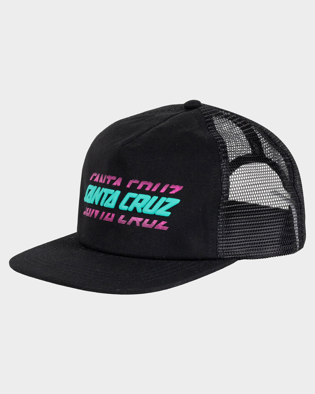 Santa Cruz Multi Split Strip Trucker Cap in black - side
