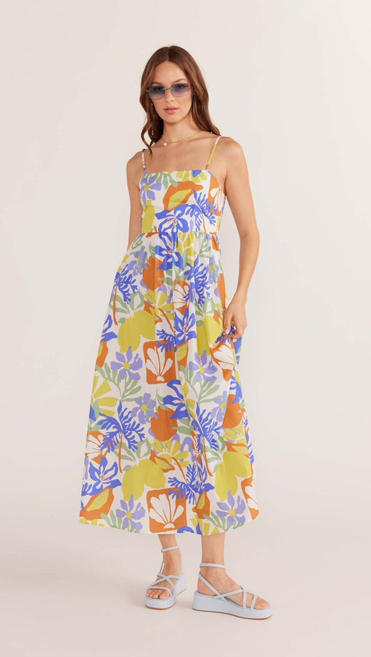 Dahlia Empire Midi Dress - Tropical
