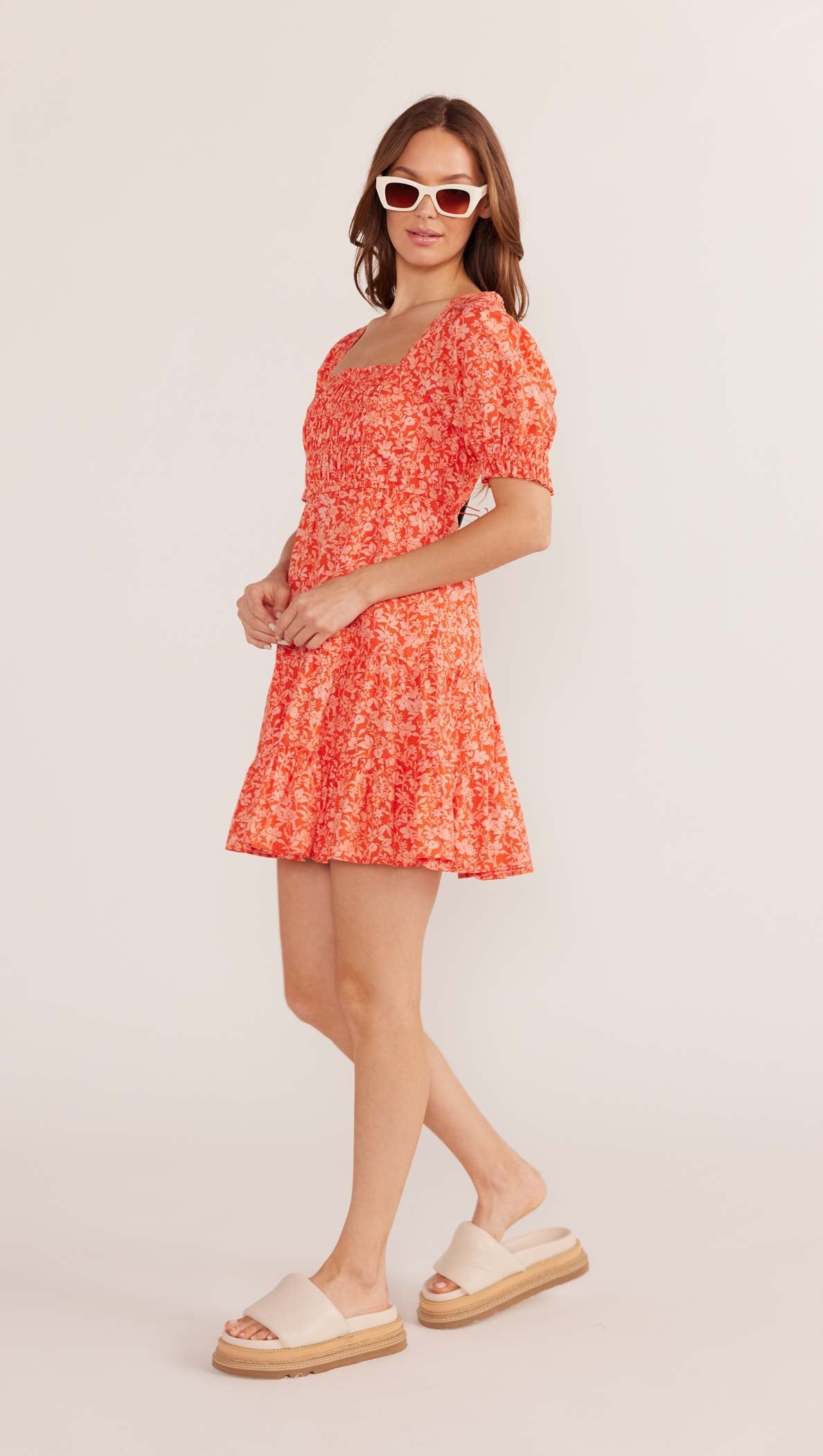 Shayna Puff Sleeve Mini Dress - Ditzy Floral