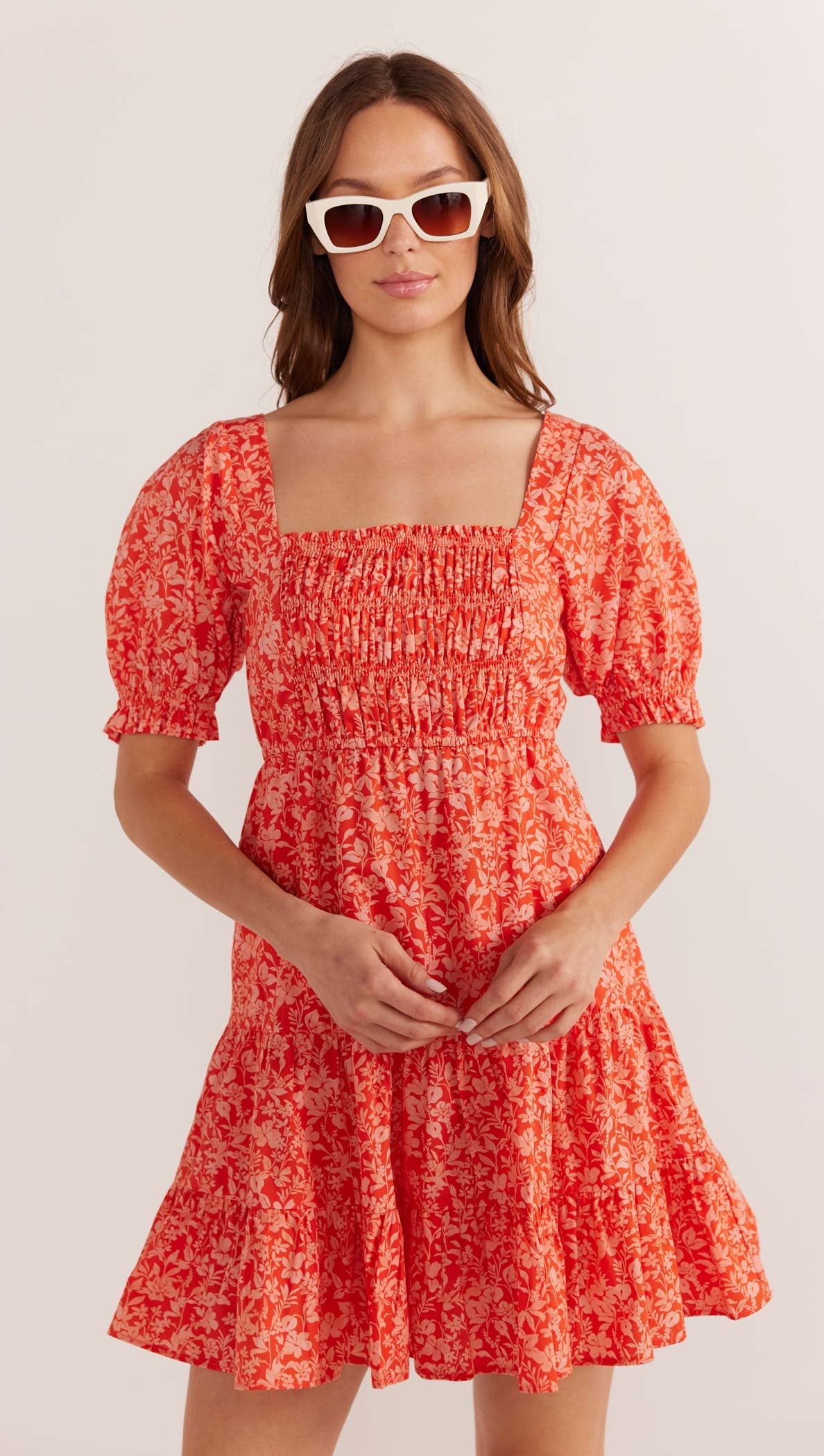 Shayna Puff Sleeve Mini Dress - Ditzy Floral