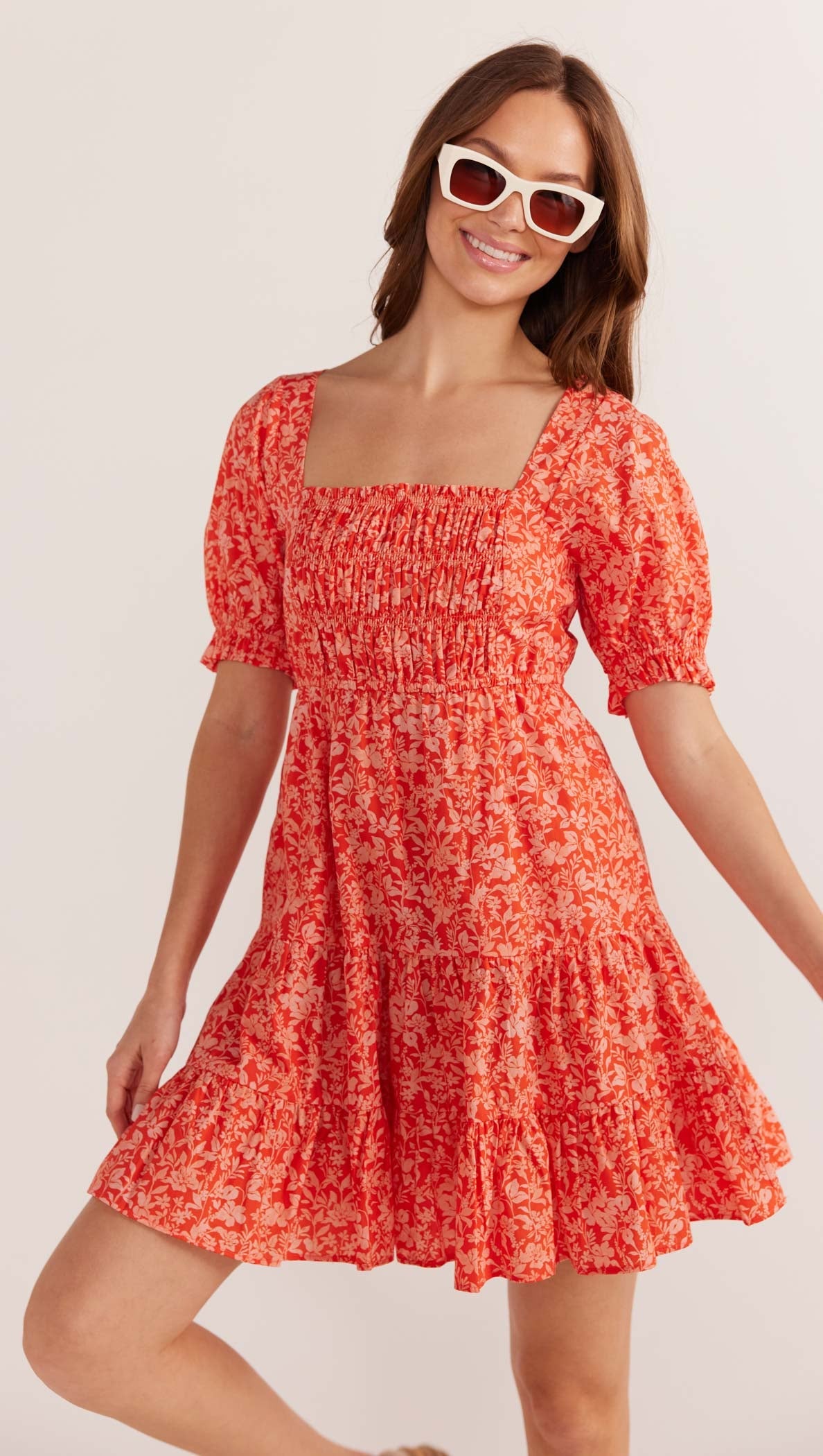 Shayna Puff Sleeve Mini Dress - Ditzy Floral
