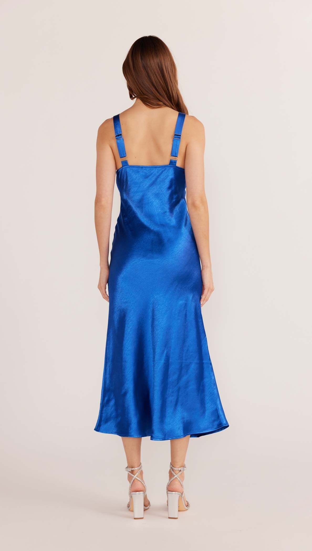 Aoki Bias Slip Midi Dress - Sapphire Blue