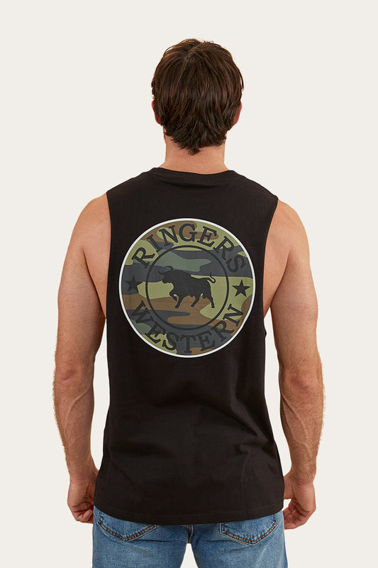 Signature Bull Mens Muscle  Tank - Black/Camo