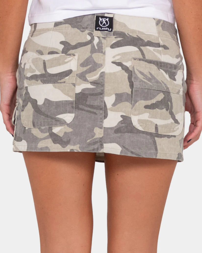 Camo-Mile Low Rise Mini Skirt - Camo