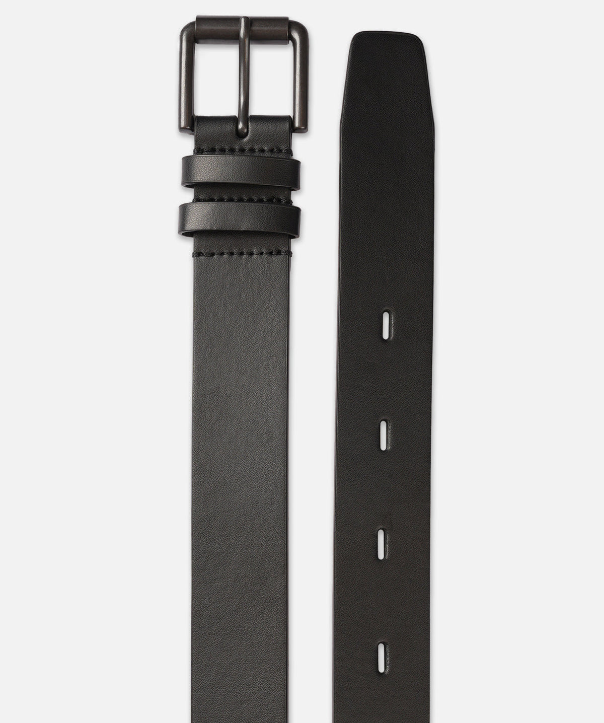 Industrie Mens Wide PU Belt black buckle detail