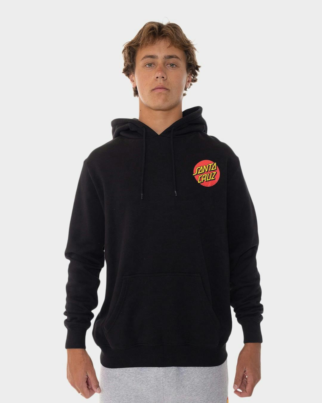 Classic Dot Chest Hoody - Black