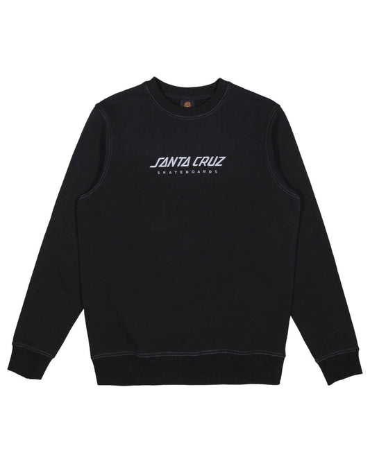 Solid Strip Front Sweat - Black