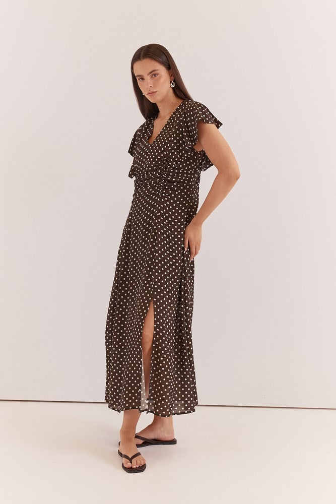 Elba Ruched Waist Dress - Polka Dot
