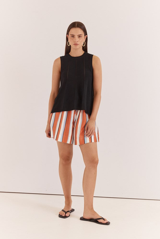 Sarah Relaxed Short - Multi Stripe Print