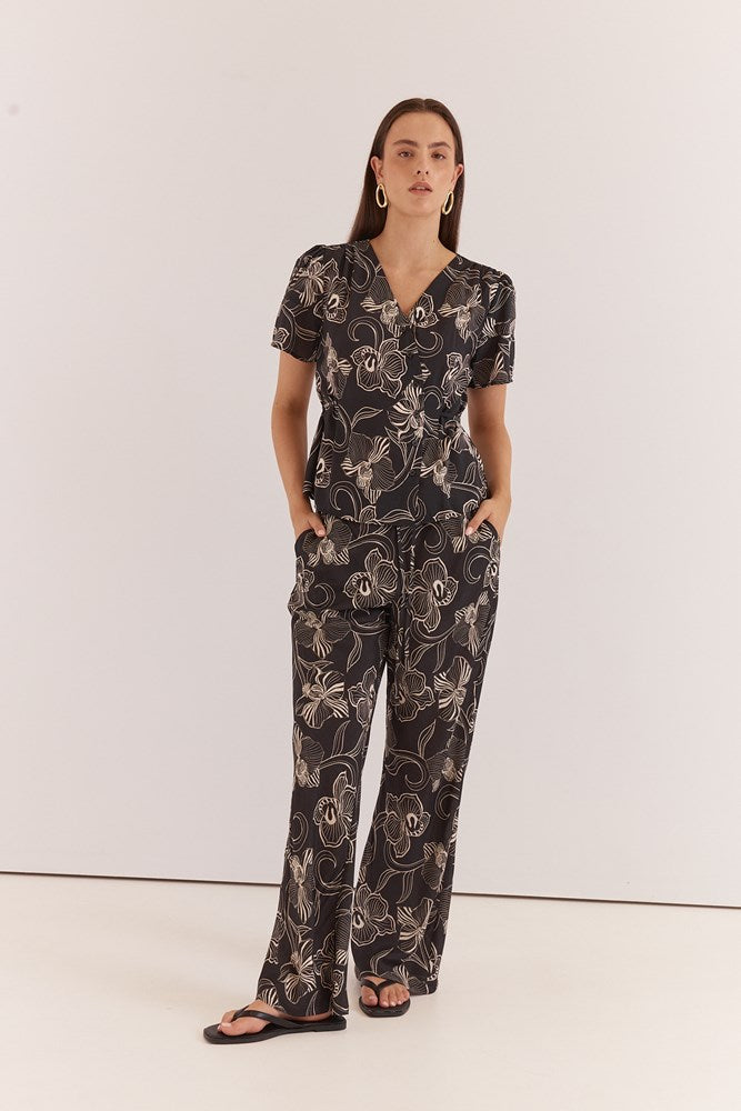 Ferras Bias Cut Pant - Snap Dragon