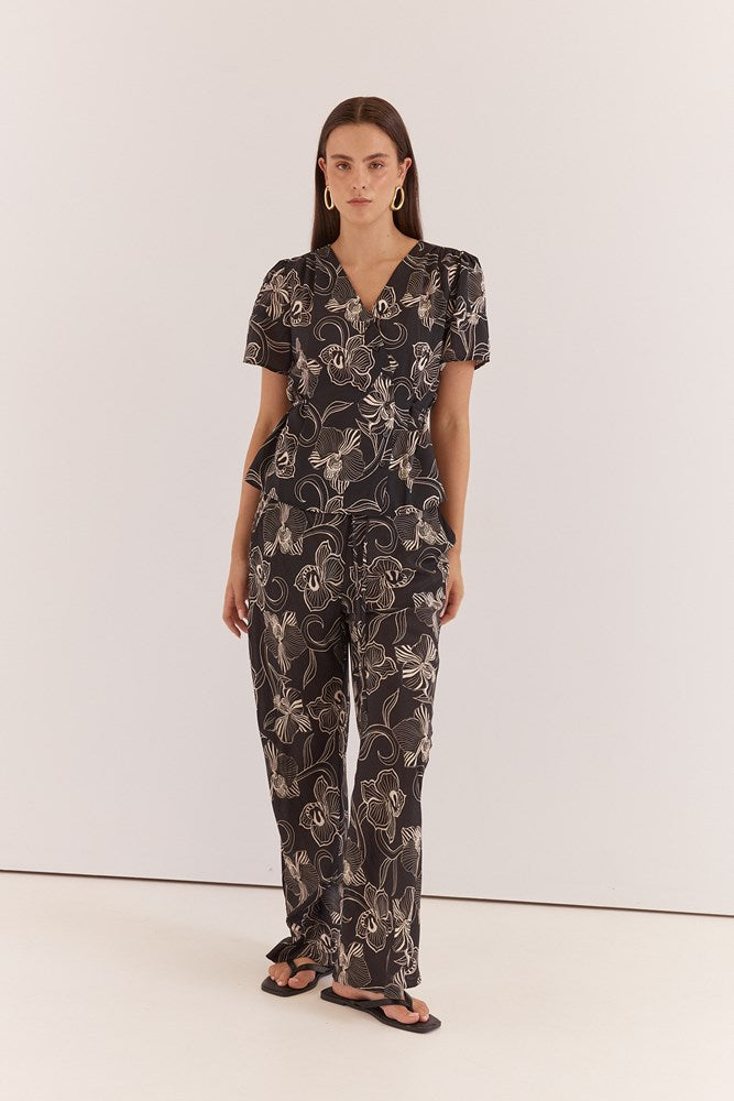 Ferras Bias Cut Pant - Snap Dragon