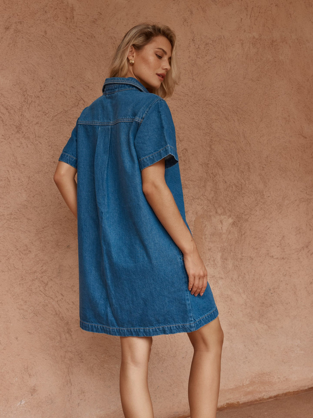 Sass Pepe Wave Denim Dress Classic Blue detail