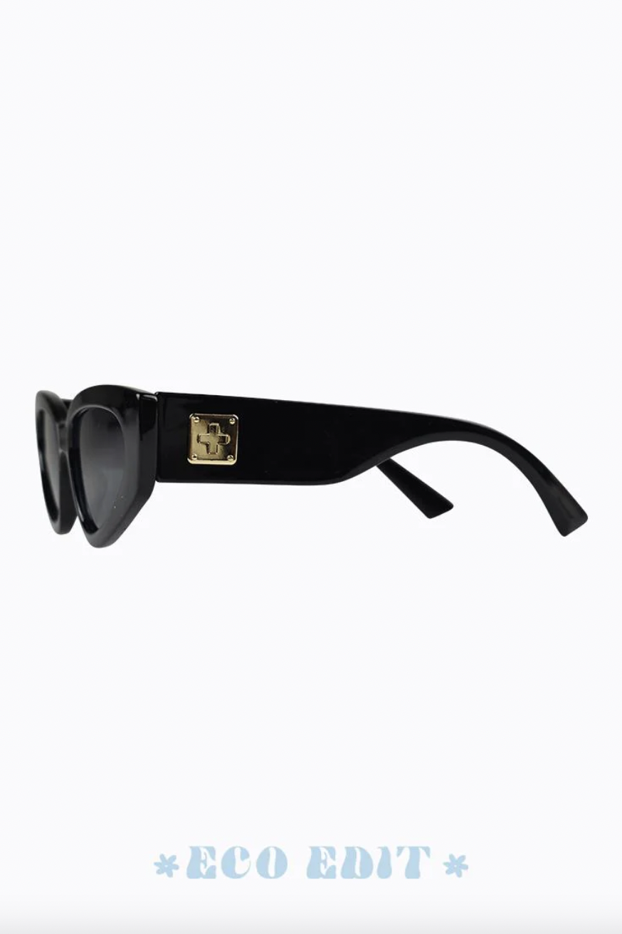 Peta + Jain Alber Sunglasses Black - case view