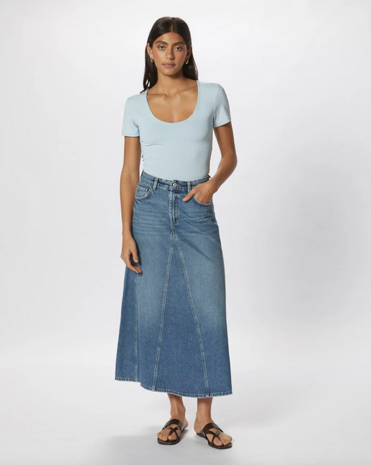 Lea Short Sleeve 2-Way Top - Cashmere Blue