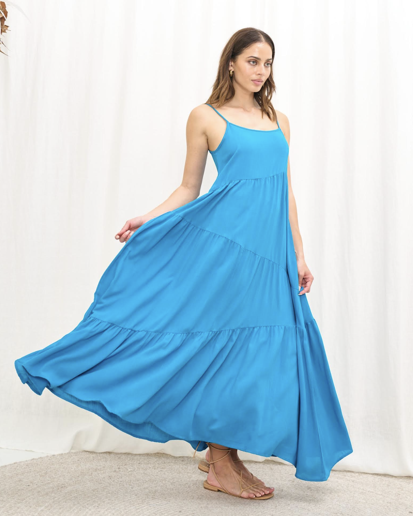 Iris Maxi Ava Asymmetric Hem Maxi - Electric Blue (view 3)