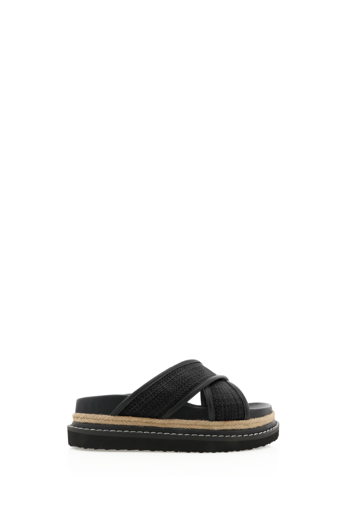 Aysha Sandal - Black Raffia