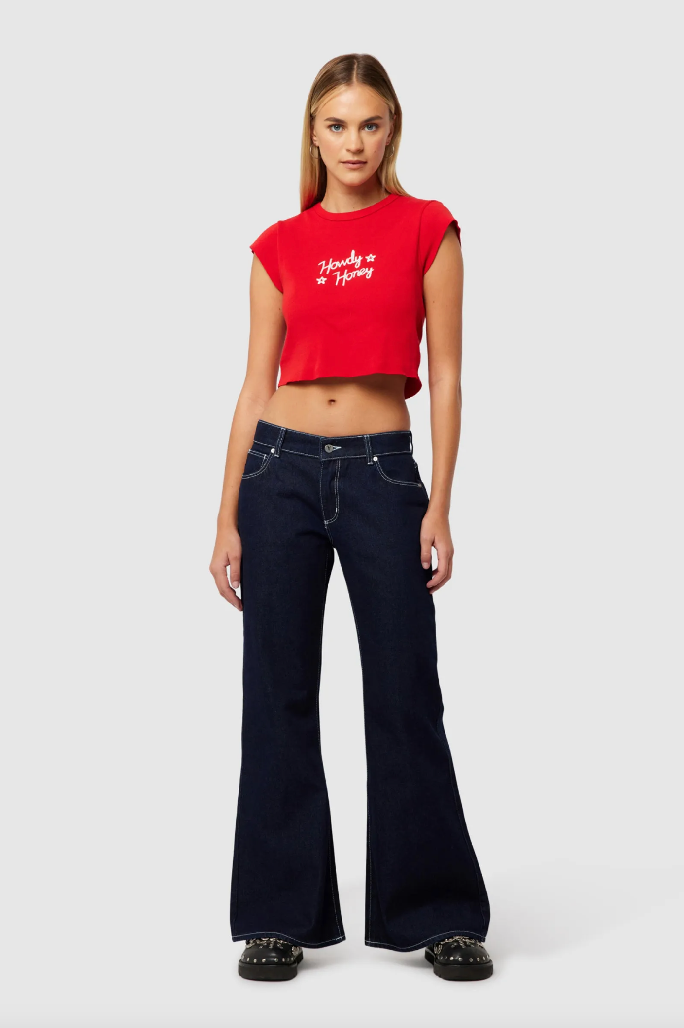 99 Low Baggy Flare - Nicky Rinse Denim